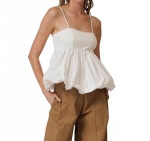 NEW LINE AND DOT wesley top in white